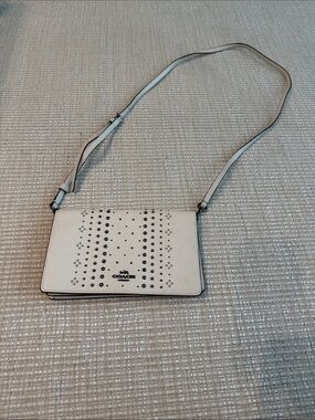 Coach White Studded Leather Crossbody